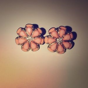 Pink Flower Shaped Earrings